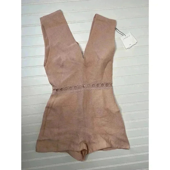 Sandro Tie Back Helia Romper Blush Pink 36 Small 4 NEW - Picture 3 of 7